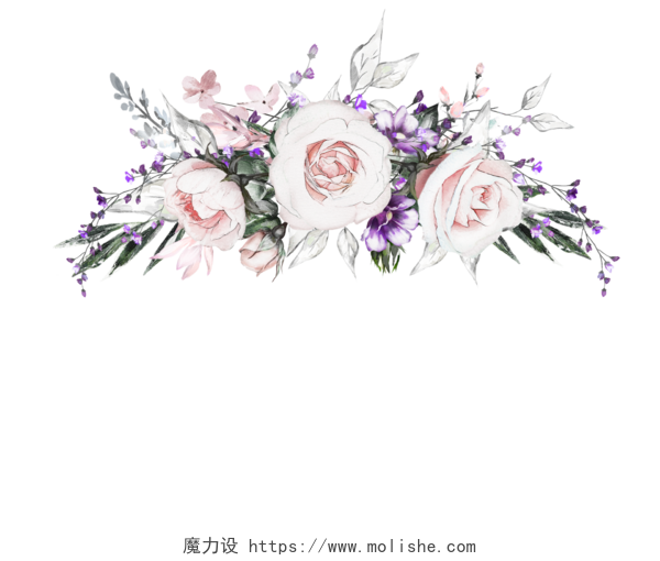 装饰玫瑰花朵手绘水彩背景素材